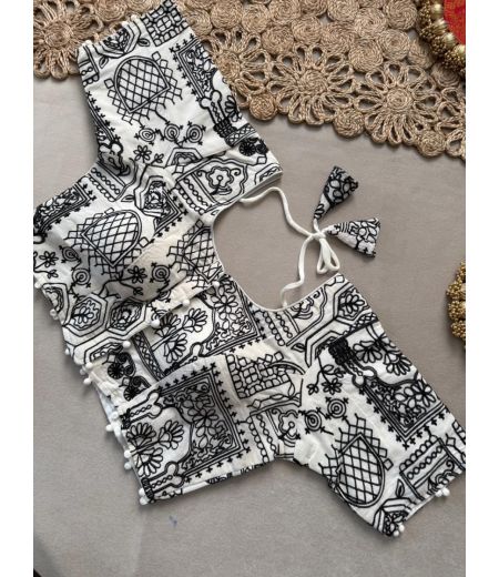 DB823 Beautiful Soft Mulmul Cotton Celebrity Inspired Sarees with Designer Stitched Blouse.