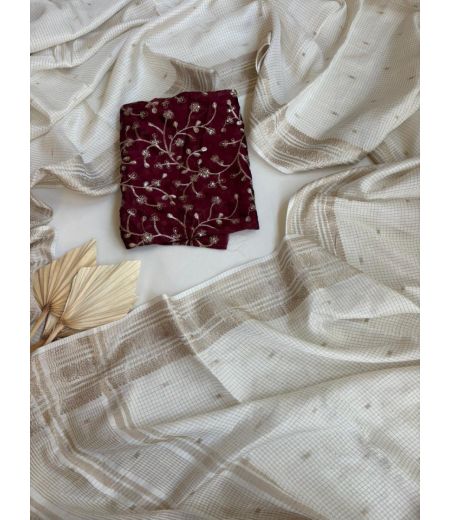 DB828 Beautiful Soft Viscose Russian Dola Silk Zari Chex Weaving Celebrity Inspired Saree.(Blouse Unstitched)