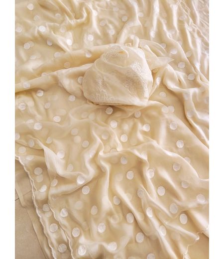 DB838  Beautiful Soft Star Georgette Thread Work Celebrity Inspired Saree.