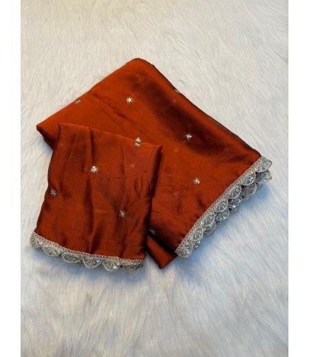 DB843 Beautiful Soft Rangoli Silk Sequence Work Celebrity Inspired Sarees.