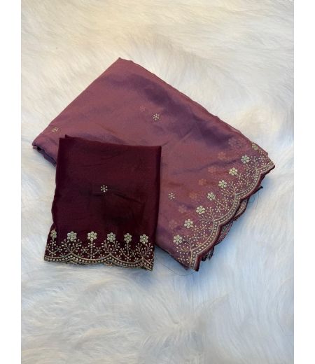DB853 Beautiful Soft Star Georgette Embroidery Work Celebrity Inspired Sarees.