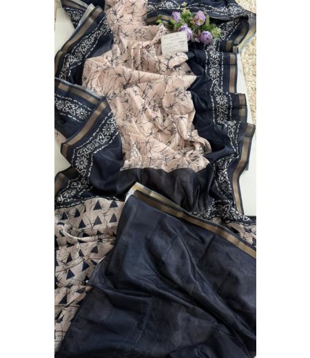 DB881 Beautiful Soft Chanderi Silk Saree with Zari Border.