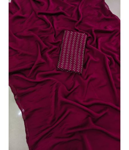 DB953 Beautiful Soft Rangoli Crush Sarees with Sequence Work Blouse.