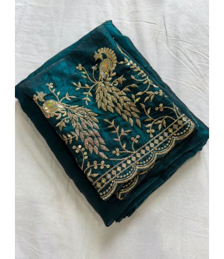 DB1008 Beautiful Soft Space Sattin Silk Sarees with Work Blouse.
