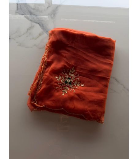 DB1015  Beautiful Soft Chiffon Handwork Celebrity Inspired Sarees.