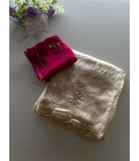 DB1068  Soft Sattin Silk Hand Sequence Cutdana Work Celebrity Inspired Sarees.
