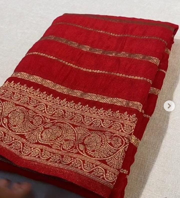 Esmerize - Banarasi Handloom Georgette Khadi Silk Saree... | Facebook