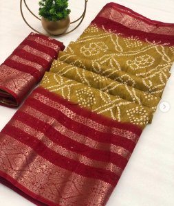 Soft Dola Silk Elegant Printed Sarees with Jacquard Border
