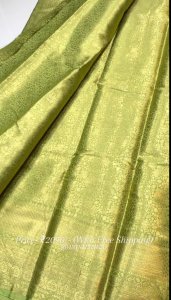 Beautiful Soft Kanjiviram Pattu Silk Zari Weaving Saree with Kanchi Border.