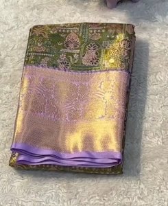 Beautiful Soft Kanchipuram Zari Weaving Designer Sarees with Khadi Border.