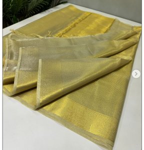 Beautiful Soft Kanchipuram Tissue Silk Zari Weaving Celebrity Inspired Saree.